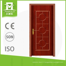 2015 dernière conception de bonne qualité porte en bois d&#39;entrée intérieure en PVC de zhejiang chine